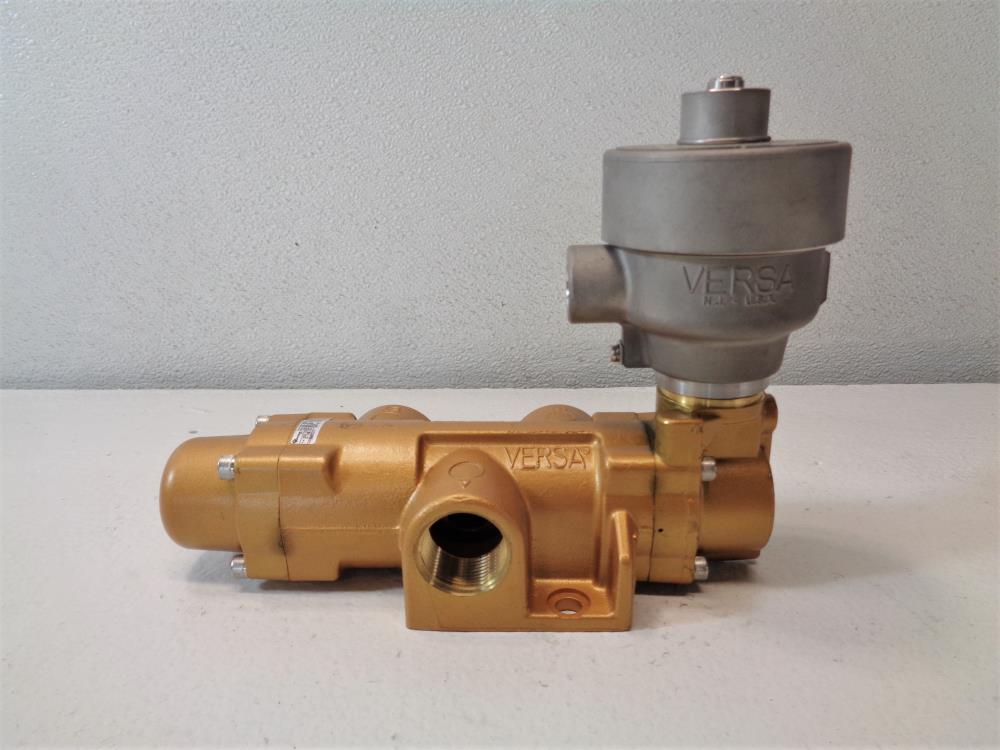 Versa 1" 3-Way Brass Solenoid Valve VGS-3709-MS-XDAS-16B-44-D024